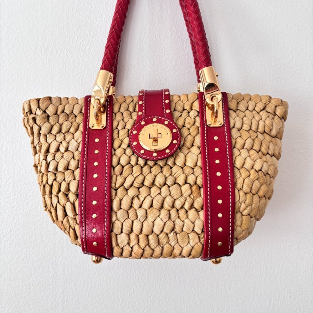 Michael Kors Santorini Raffia/Leather Braided Bag - Picture 3 of 11